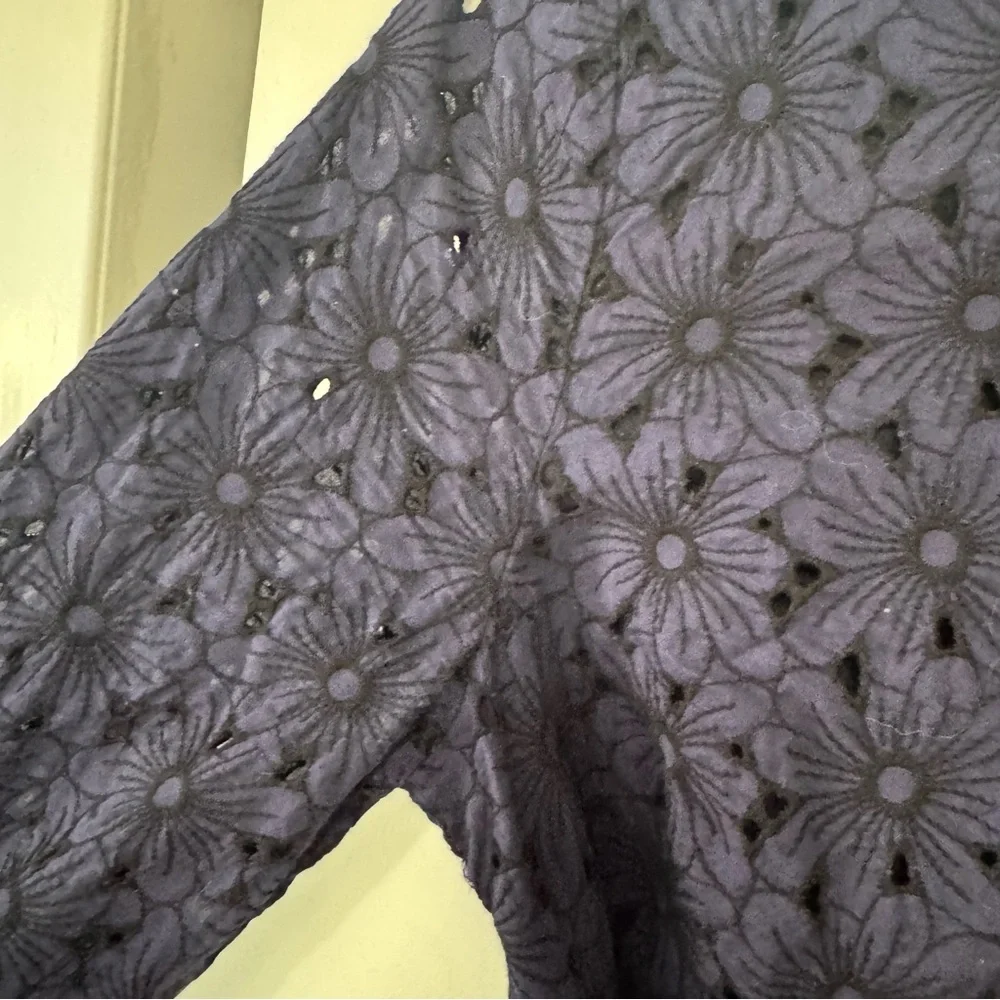 Boden Navy Claudette Broderie Midi Dress, Sz 6 - Picture 6 of 10
